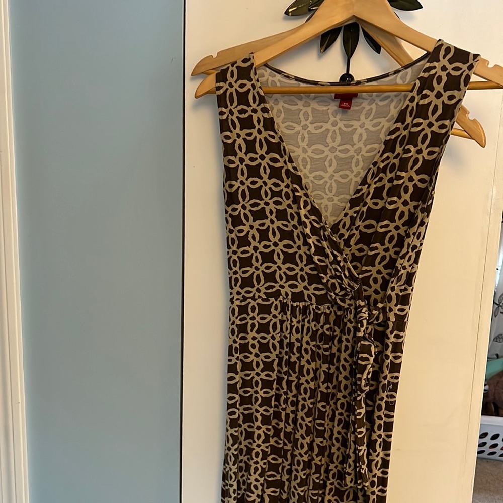 Brown faux wrap dress